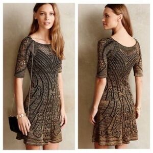 Cecilia Prado Obrizus Dress Gold and Black size m NWT